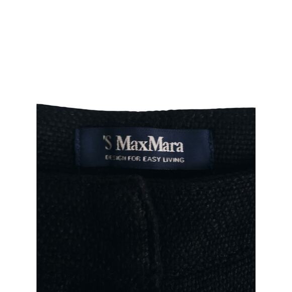 'S Max Mara Cervia Fringe Linen Pants In Black Size 16 - Picture 8 of 9
